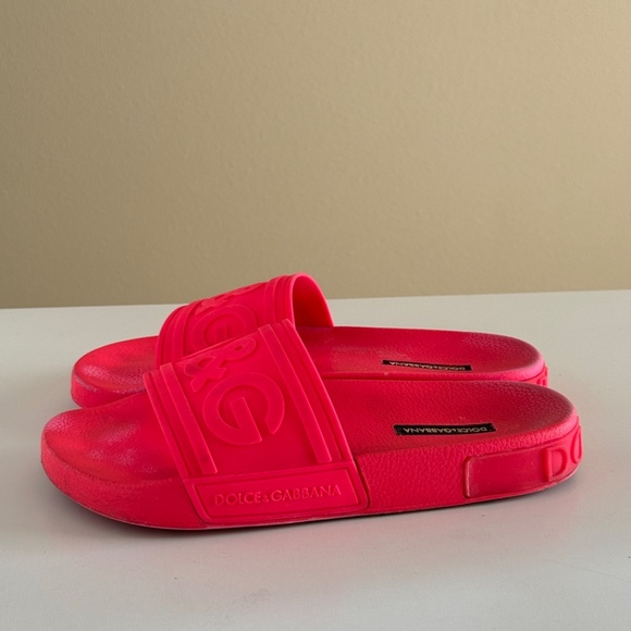 Dolce Gabbana DG Slides Saint Barth Fushia Jelly Rubber sandals beach pool sz 5. - Picture 3 of 7